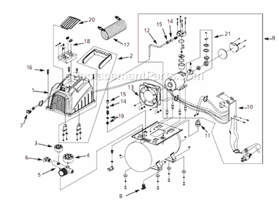 Page A Diagram and Parts List for FP2045 2002 Campbell Hausfeld Compressor